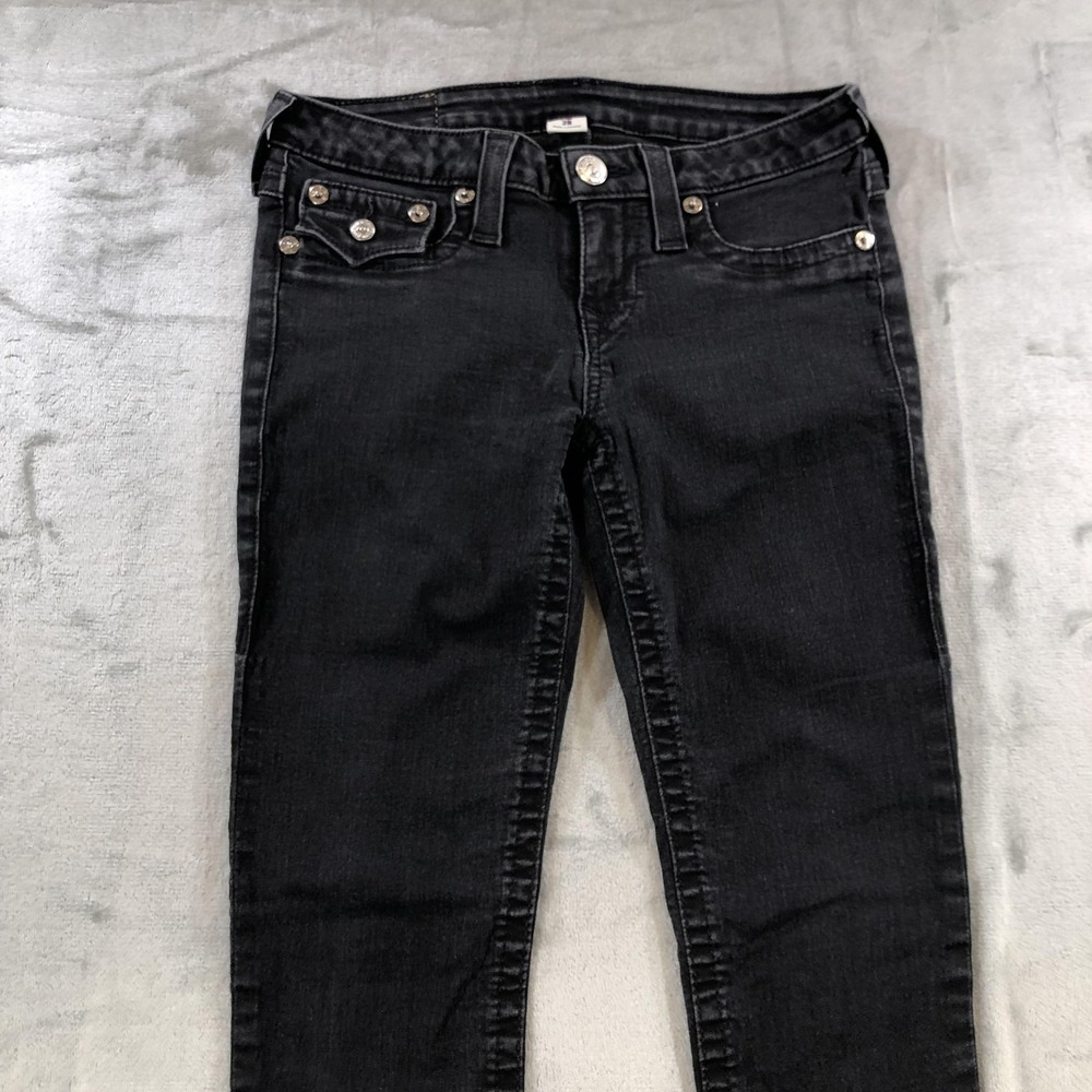 True Religion pants Womens 28 Black Section Skinny Fuax Pocket Jeggings Denim